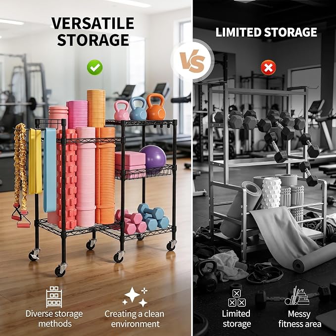 Dumbbell Weight Rack Black for Yoga Studios and Gyms 36x12x33 inch | 3-Tier Home Gym Storage Rack Gym Organizer Exercise Equipment Storage