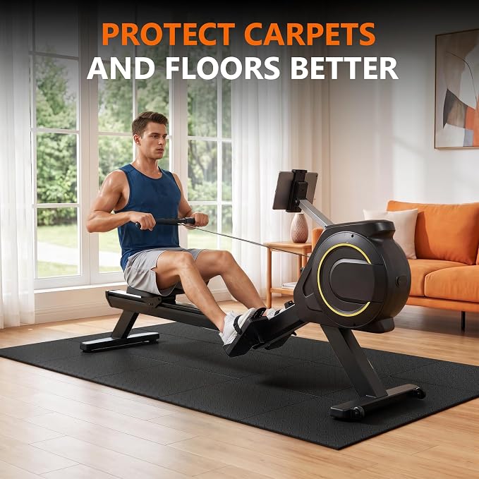 THAILE Gym Equipment Mat, 79" x 39"x 0.16" Exercise Equipment Mat | Heavy-duty floor protector for treadmills, ellipticals, bikes and weight equipment; reduces vibration, noise and floor damage