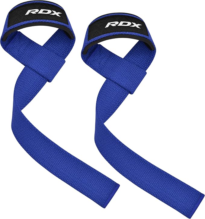 RDX Lifting Straps for Weightlifting –100% Cotton Heavy Duty Gym Wrist Strap with 5MM Neoprene Padding, 60CM Anti-Slip Hand Grip Wraps for Deadlifts Powerlifting Workouts Strength Training, Men Women