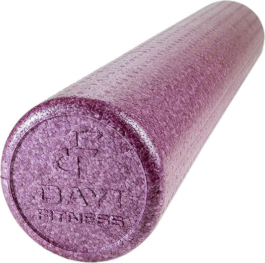 Day 1 Fitness High Density Muscle Foam Rollers - Sports Massage Rollers for Stretching, Physical Therapy, Deep Tissue, Myofascial Release - Ideal for Exercise and Pain Relief – Solid Purple, 36”