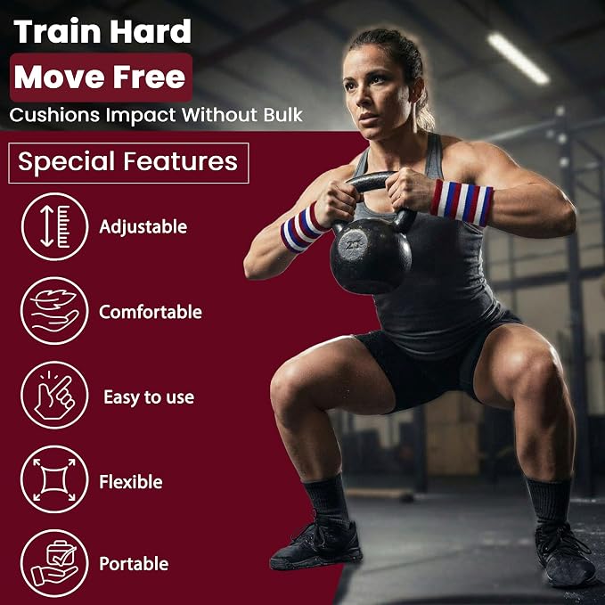 Kettlebell Wrist & Forearm Guards | Impact-Absorbing Wristbands for Kettlebell Training | Protects from Bruises | Breathable & Sweat-Wicking | Unisex Stretch Fit | One Size Fits All (Pair)