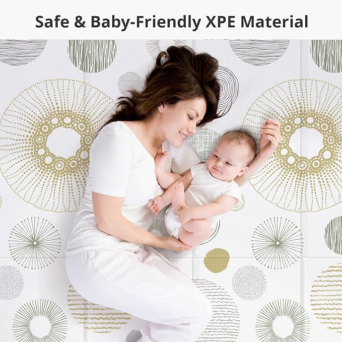 79x71 Baby Play Mat, Extra Large Baby Play Mat for Floor | Foldable Play Mats, Reversible Baby Floor Mat,Thick& Non-Toxic Safe for Babies, Infants and Toddlers, Indoor/Outdoor Use