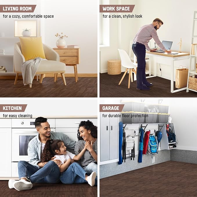 Yes4All EVA Interlocking Mats, Puzzle Floor Tiles, Foam Floor Padding with Border for Furniture, Home Space, Living Room, Garage 11,22,32 SQFT