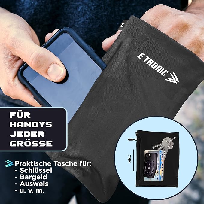 Phone Holder for Running, Cell Phone Arm Bands with Reflective Logo, Phone Strap Armband Fits iPhone and Android, Use for Running, Walking, Hiking and Biking, Gray, Medium