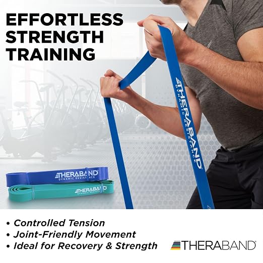 THERABAND High Resistance Band Set of 2, Exercise, Workout, Loop, M, 2-Pack | Elastic resistance band for exercise, strength training, stretching and physical therapy