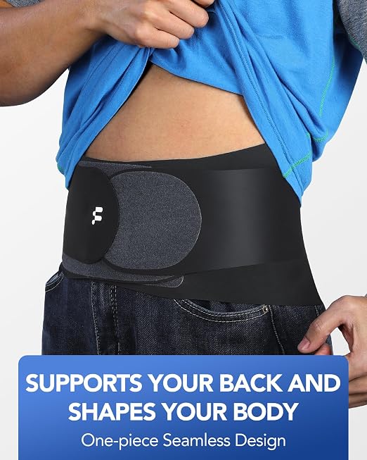 0.5mm Ultra Thin Back Brace for All Day Comfort, Wear under Clothes | Slim Fit & Invisible Back Support, Seamless Design, Removable Lumbar Pad, Adjustable Compression, Lower Back Pain Relief