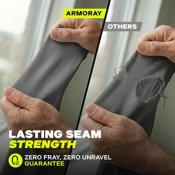 ARMORAY Arm Sleeves for Men and Women - UV Sun Protection Cooling Compression - Tattoo Cover Up Sleeve for Daily Wear & Work