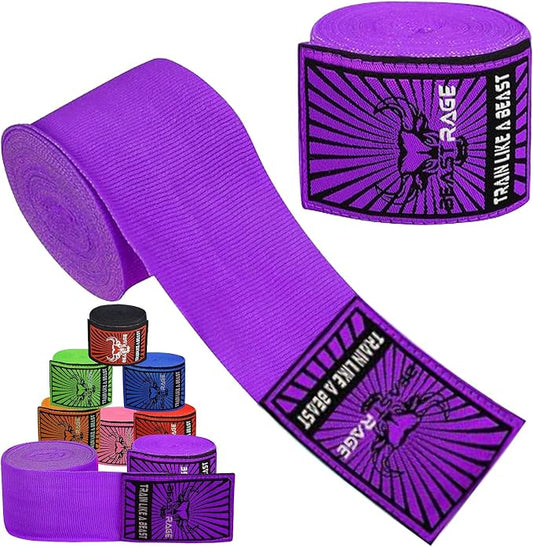 BEAST RAGE Boxing Hand Wraps for MMA Kickboxing Wrist Wraps Professional Adult 180" Semi-Elastic Martial Arts Inner Gloves Heavy Bag Handwraps Muay Thai Thumb Straps
