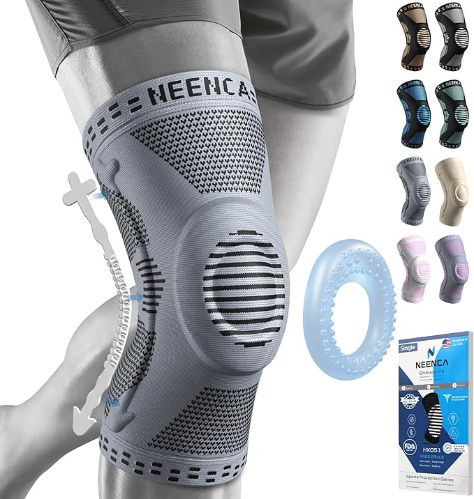 NEENCA Professional Knee Brace for Pain Relief, Medical Knee Support with Patella Pad & Side Stabilizers, Compression Knee Sleeve for Meniscus Tear, ACL, Joint Pain, Runner, Workout - FSA/HSA Eligible