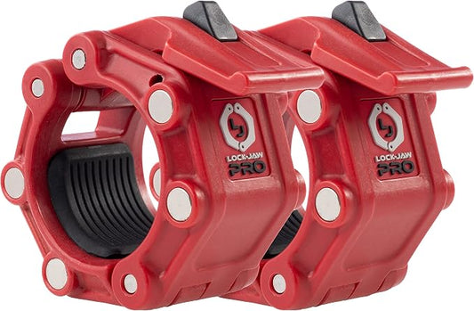 Lock-Jaw PRO 2 Barbell Collars with Magnets Barbell Clamps - 1 Pair Heavy Duty Bar Clamps for 2” & 50mm Olympic Bars – Secure Weight Bar Clamps for Strength Training & Home Gym Accessories