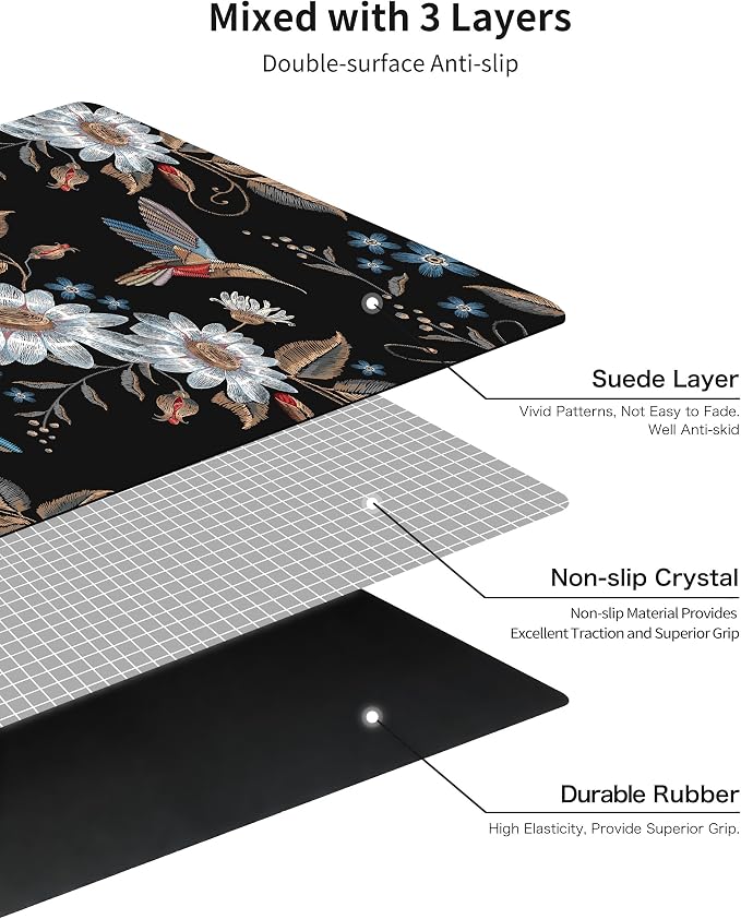 nuveti Printed Travel Yoga Mat 1/16 Inch Thick Non Slip Fitness Workout Mat | with Carrying Bag, Foldable Lightweight Suede & Natural Rubber Yoga Mat for Yoga Pilates and Fitness 72" L x 24" W x 1.5mm