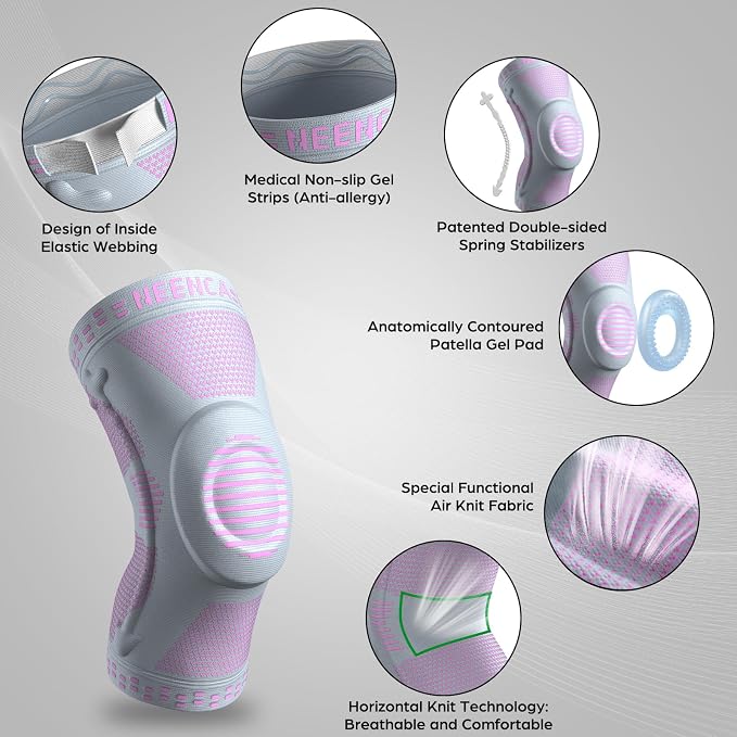 NEENCA Professional Knee Brace, Medical Knee Support for Women & Men Relief | Patented Patella Gel Pad & Side Stabilizers, Compression Sleeve for Knee Pain, Swelling, ACL, PCL, Arthritis, Sports, Workout