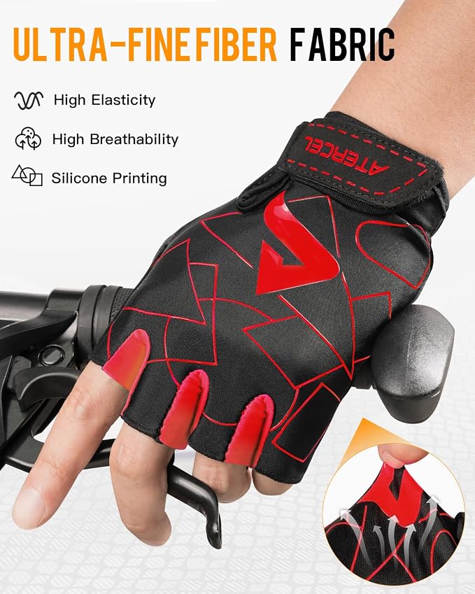 ATERCEL Cycling Gloves, Bike Gloves for Men Women, Bicycle Glove for Cycling, Workout, Gym, Training, Weight Lifting Outdoor, Mountain Bike, and Riding