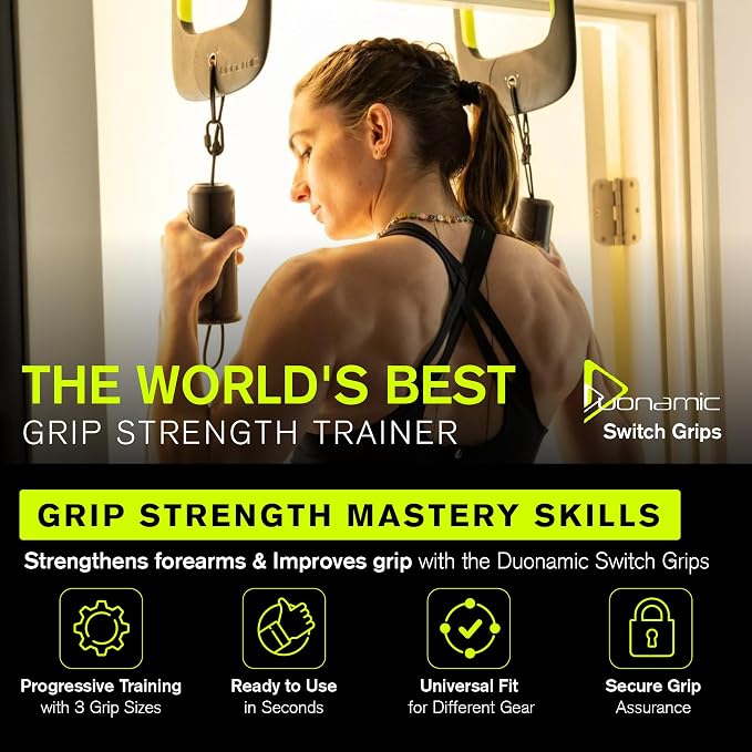 Duonamic Eleviia Portable Doorway Pull Up Bar, No Install, Home & Travel | Comes Fully Assembled, Ready in Under 8 Seconds, Aerospace Composite Build, Lightweight at 3.5 lb, Non Marking Coating