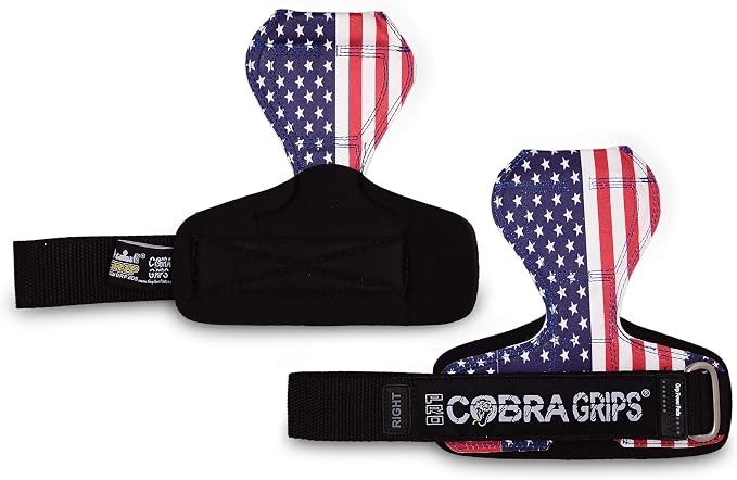 Cobra Grips Weight Lifting Gloves with Adjustable Neoprene Padded Wrist Wraps - Heavy Duty Alternative to Power Lifting Hooks for Deadlifts