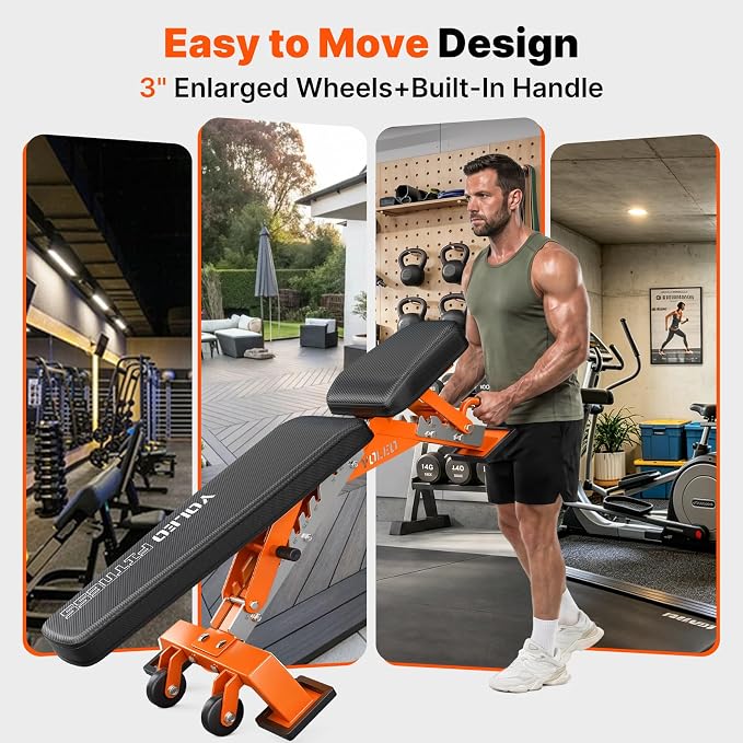 YOLEO Commercial Adjustable Weight Bench 2315LB ASTM Certified – 80% Pre-Assembled Heavy Duty Workout Bench for Home Gym