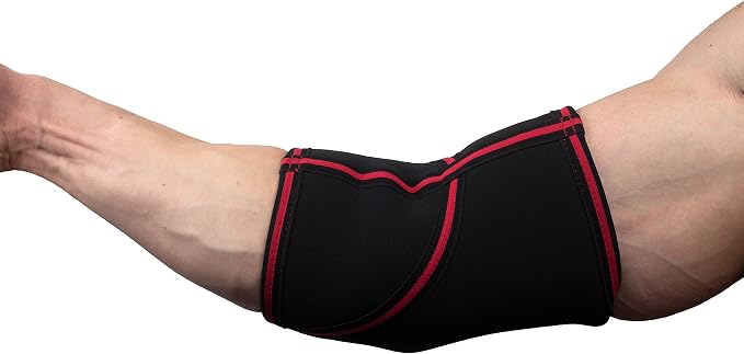 Gymreapers Elbow Sleeves for Weightlifting Powerlifting and Bench Press Support and Compression for Tendonitis Pain Relief 5mm Neoprene Training Gear for Men and Women