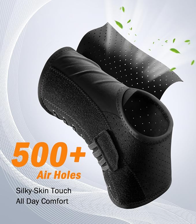 Slim-Fit Ankle Brace for Sprained Ankle, Quick Lace Up Ankle Support for Women Men with 2 Auto-Shaped Pads, Air Fabric Cool Ankle Stabilizer for Injury Recover, Running,Sports,S(10”-11.6”)