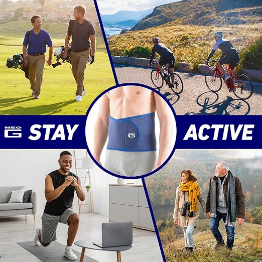 Neo-G Waist/Back Brace - Support For Muscle Spasm, Strains, Arthritis, Injury Recovery, Rehabilitation - Power Straps For Adjustable Compression - Class 1 Medical Device - One Size - Blue