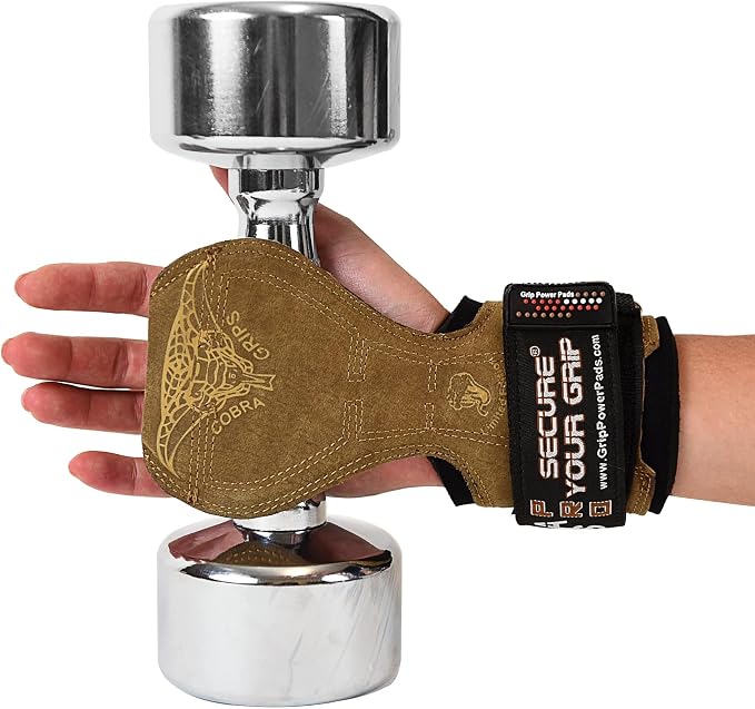 Cobra Grips Weight Lifting Gloves with Adjustable Neoprene Padded Wrist Wraps - Heavy Duty Alternative to Power Lifting Hooks for Deadlifts