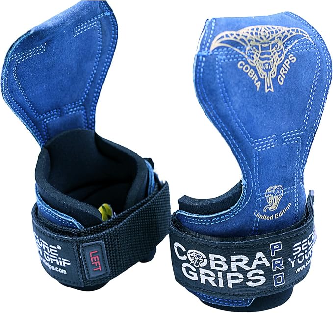 Cobra Grips Weight Lifting Gloves with Adjustable Neoprene Padded Wrist Wraps - Heavy Duty Alternative to Power Lifting Hooks for Deadlifts