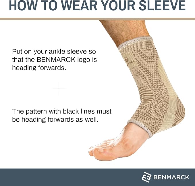 Benmarck Achilles Tendon Support Brace, Plantar Fasciitis Sock, Ankle Compression Sleeve For Running, Tendonitis and Flat Feet Relief