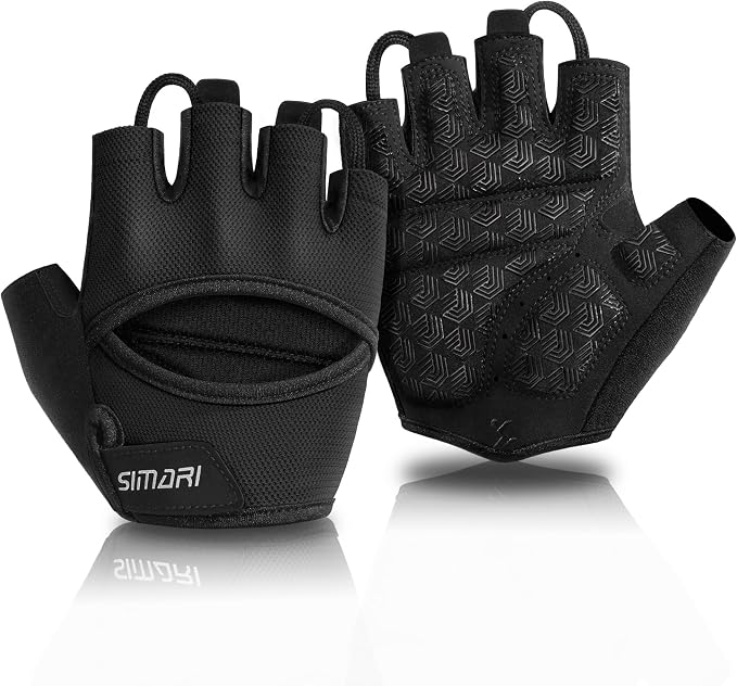 SIMARI Workout Gym Gloves for Men Women, Weight Lifting Gloves with Wrist Wrap Support, SBR Pad Grip for Full Palm Protection, for Exercise, Fitness, Dumbbells, Barbell, Climbing, Fingerless
