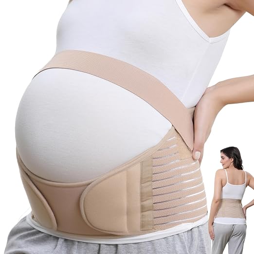 NeoTech Care Pregnancy Belly Band, Maternity Belt, for Pregnancy Belly Support, Back/Pelvic Support (Size XL, Beige Color)