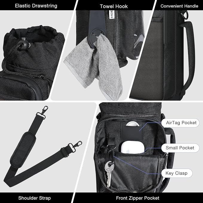 MoKo Magnetic Gym Bag, Magnetic Water Bottle Holder with Clear Phone Pouch, Built-in 4 Magnets Fitness Bag for Men and Women Compatible with Most Water Bottles, Gym Accessories Gifts, Black | Built-in 5 Magnets Fitness Bag for Men and Women Compatible ...