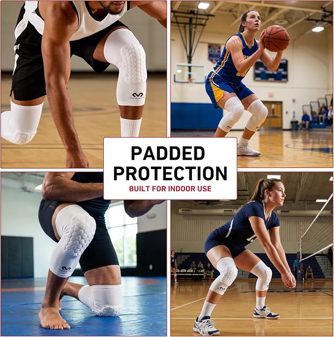 Knee Compression Sleeves: McDavid Hex Knee Pads Compression Leg Sleeve for Basketball, Volleyball, Weightlifting, and More - Pair of Sleeves