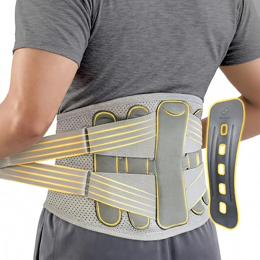Bracoo Back Brace for Lower Back Pain Back Support Belt,XL(44"-52") | Back Support for Women&Men Breathable Lumbar Support with Adjustable Strap for Sciatica, Herniated Disc, BP62