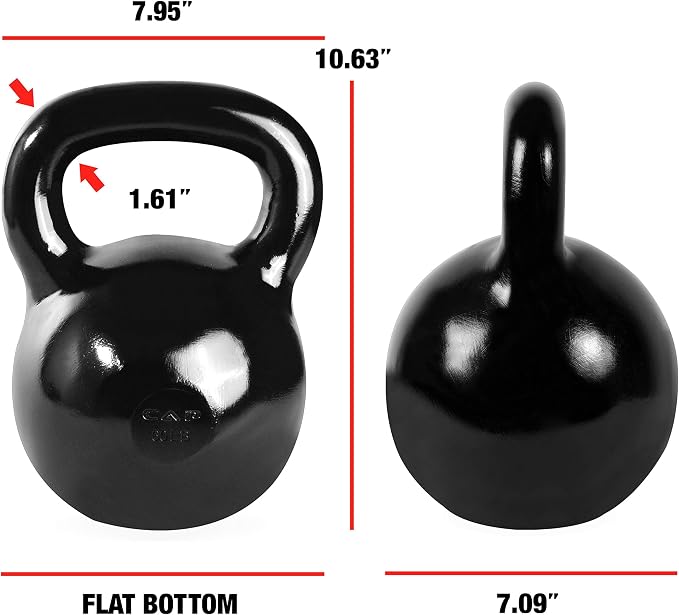 CAP Barbell Black Enamel Coated - Singles and Sets, Multiple Weight Choices