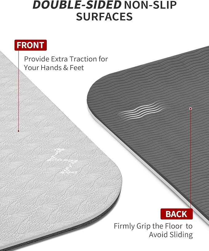 CAMBIVO 72''x48'' Large Yoga Mat, Extra Thick TPE Workout Mat | extra large exercise mat, non-slip TPE cushioning for joint relief, pilates stretching, apartment noise dampening