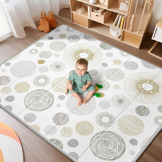 79x71 Baby Play Mat, Extra Large Baby Play Mat for Floor | Foldable Play Mats, Reversible Baby Floor Mat,Thick& Non-Toxic Safe for Babies, Infants and Toddlers, Indoor/Outdoor Use