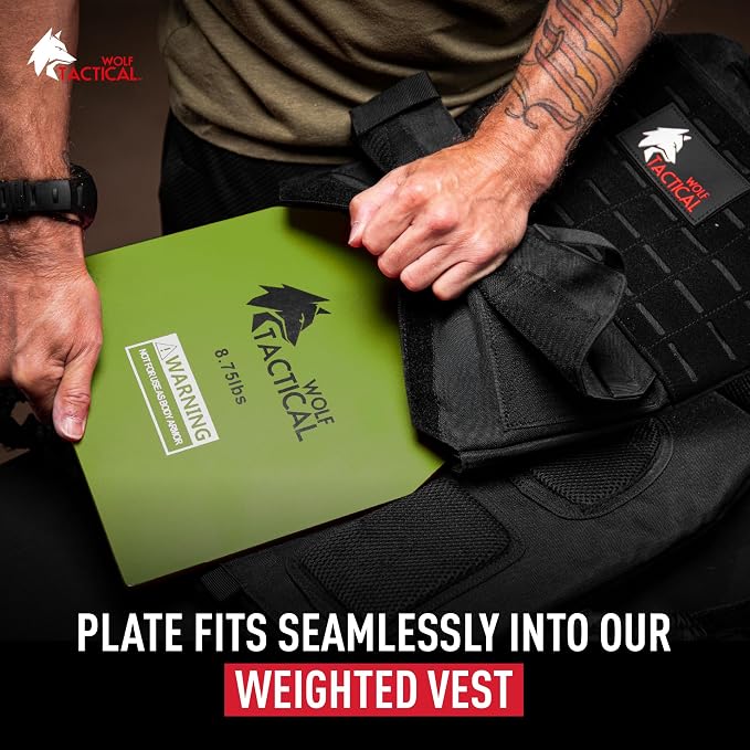 WOLF TACTICAL Weight Vest Plates - 5.75/8.75/14.5/19.75LB Pairs - WODs, Strength Training, Running, Heavy Workouts