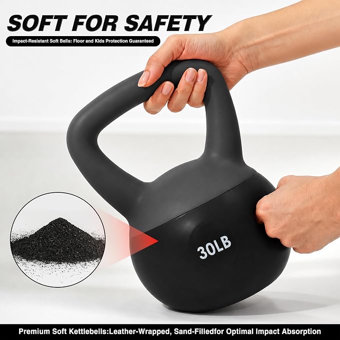 ALTLER Soft Kettlebell 10-50LBS Safe Strength Training Kettlebell Anti-Slip Grip Weight for Home Workouts and Men/Women/Beginners