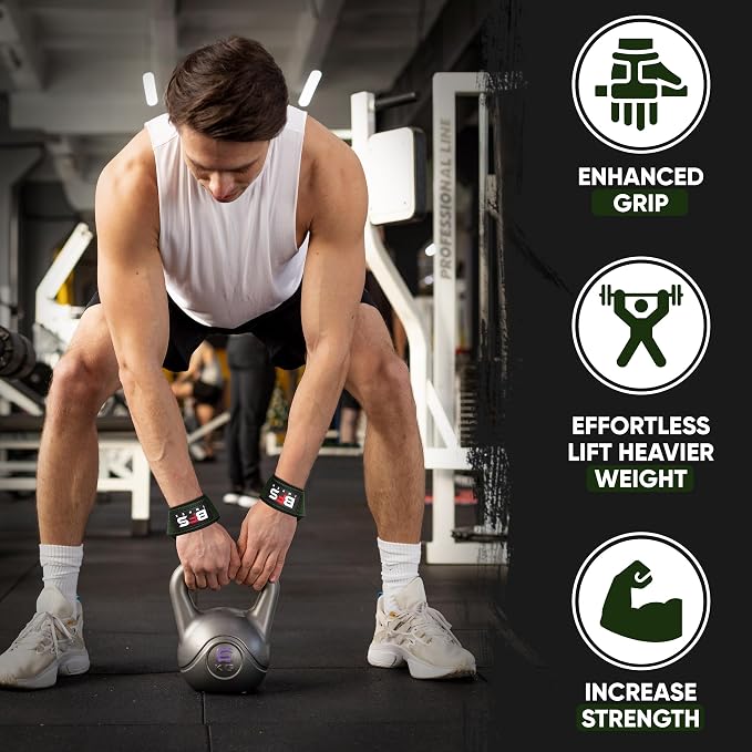 Lifting Straps for Weightlifting, Weightlifting Cotton Straps with Neoprene Padding for Men women Gym Wrist Straps for Bodybuilding powerlifting, Strength Training and Deadlifting