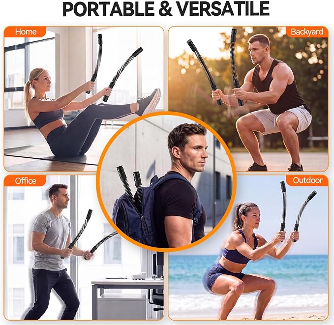Ropeless Battle Ropes for Home Gym, 3 Adjustable Resistance, Heavy Duty Cordless Battle Ropes for HIIT, Full Body Workout, Men & Women, Black