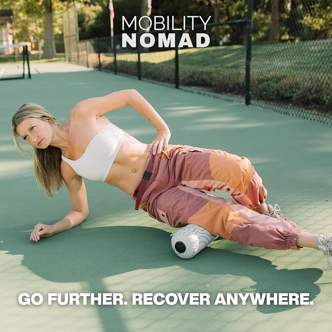 Inflatable Travel Foam Roller for Muscle Recovery and Mobility (Topo Gray, 15")