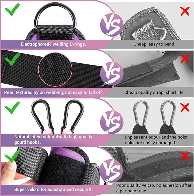 Ankle Resistance Bands with Cuffs, Leg Exercise Equipment with Poster | Ankle Bands for Working Out, Kickbacks Hip, Leg Glute, Resistance Workout Equipment for Women