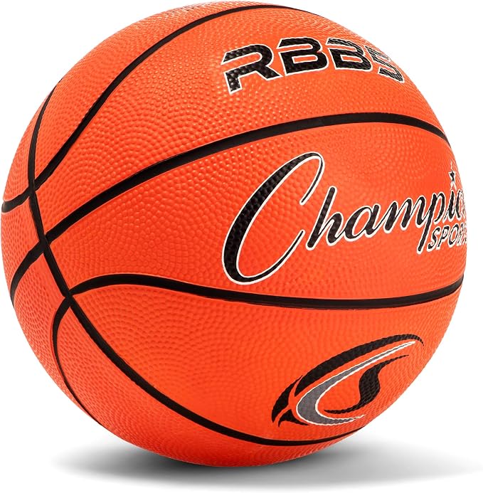 Champion Sports Rubber Basketballs – Durable Indoor & Outdoor Training & Recreational Game Balls, Multiple Sizes & Colors