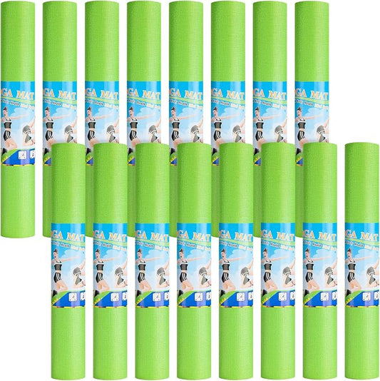 Funtery 3 mm Thin Yoga Mats Bulk, 68 x 24 Inches Lightweight PVC Exercise Mats Non Slip Workout Fitness Pads for Yoga Pilates Stretching Classes Gym Home Studio