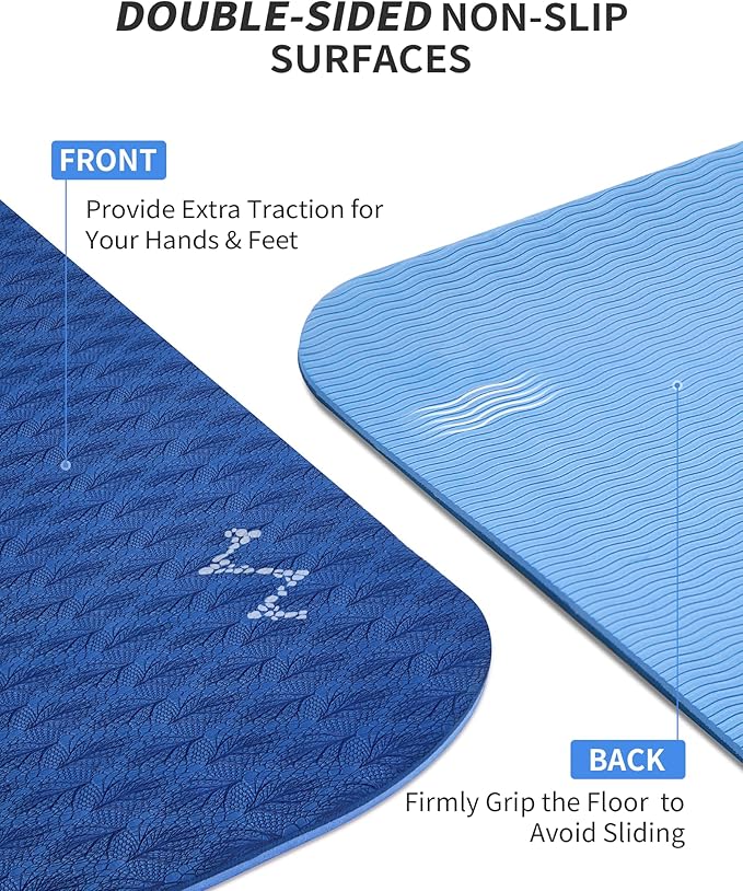 CAMBIVO 72''x48'' Large Yoga Mat, Extra Thick TPE Workout Mat | extra large exercise mat, non-slip TPE cushioning for joint relief, pilates stretching, apartment noise dampening