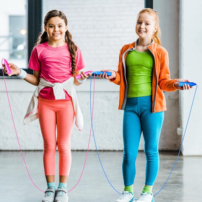 Aodaer Jump Rope Set, Colorful Outdoor Jump Ropes, 7.3 Feet Adjustable Skipping Rope for Outdoor Fun Activity Sport Party Favor
