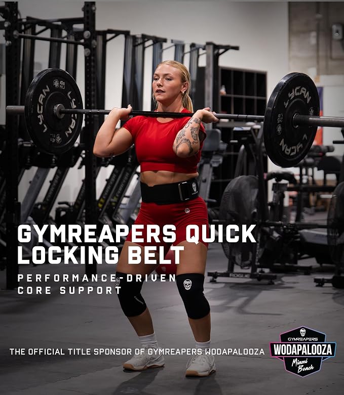 Gymreapers Quick Locking Weight Lifting Belt for Men Gym Belt for Powerlifting Deadlift Belt with 4 Inch Neoprene Metal Buckle Back Support Weightlifting Belt Women