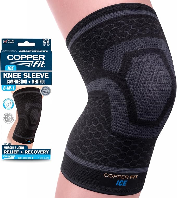 Copper Fit ICE Knee Compression Sleeve Infused with Menthol