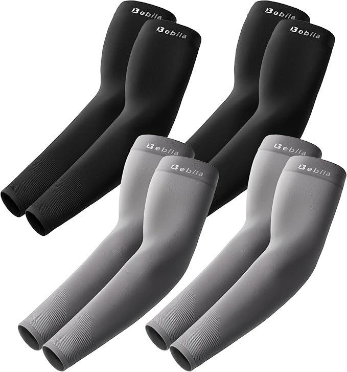 Bebila Arm Sleeves for Men Women, UV Sun Protection Cooling Compression Outdoor