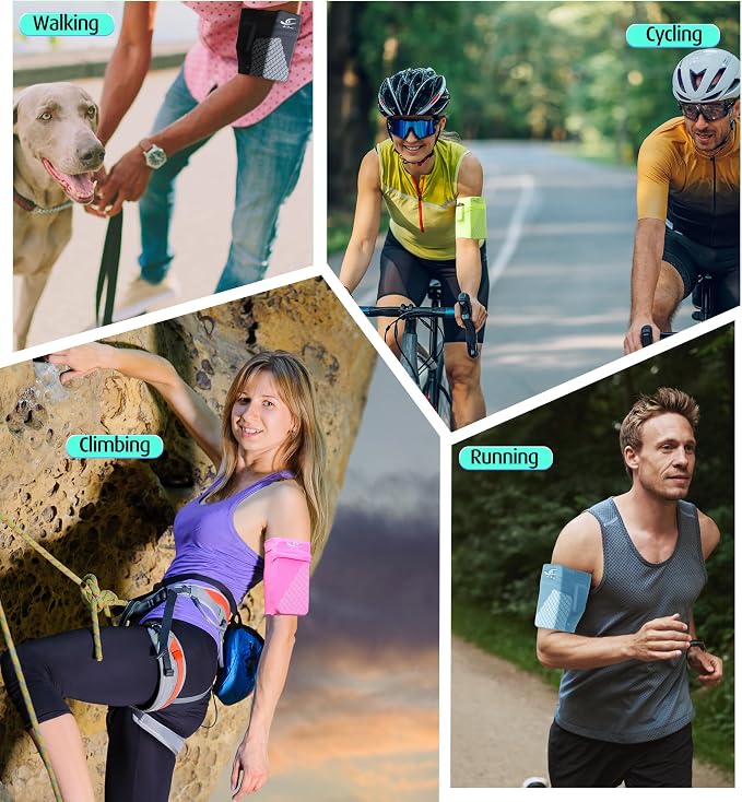 Universal Sports Armband Cell Phone Armband Sleeves Running Armband for Exercise Workout, Compatible with iPhone 17/17Plus/Pro/16/15/15Plus/14 Samsung Galaxy All Phones (X-Large, Bright Yellow)