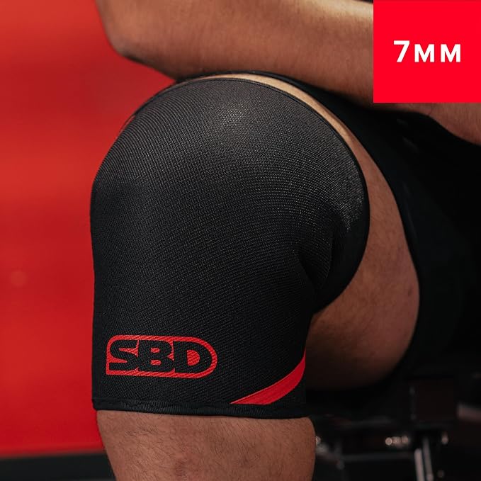 SBD 7mm Powerlifting Knee Sleeves - IPF Approved - Maximum Support | Engineered for unrivaled stability in heavy squats and competition lifts.
