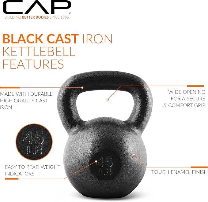 CAP Barbell Cast Iron Kettlebell - Singles and Sets, Multiple Weight Choices